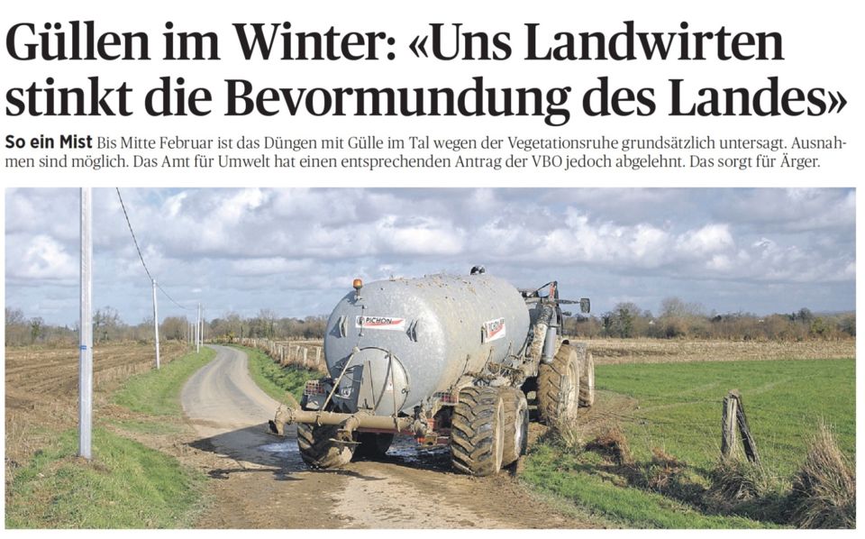 Gülle: Innovation statt Bevormundung