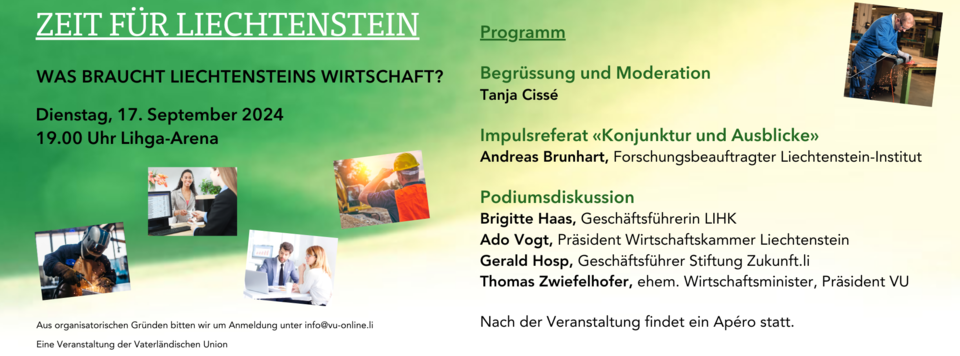 Zeit für Liechtenstein an der LIHGA – Was braucht Liechtensteins Wirtschaft?